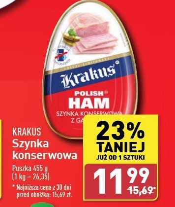 Szynka konserwowa Krakus animex promocja w Aldi