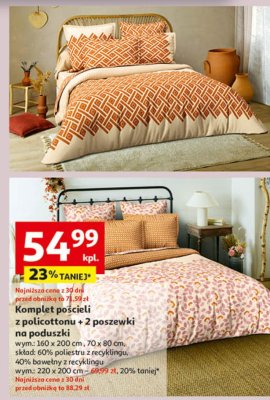 Komplet pościeli z policottonu + 2 poszewki na poduszki promocja w Auchan