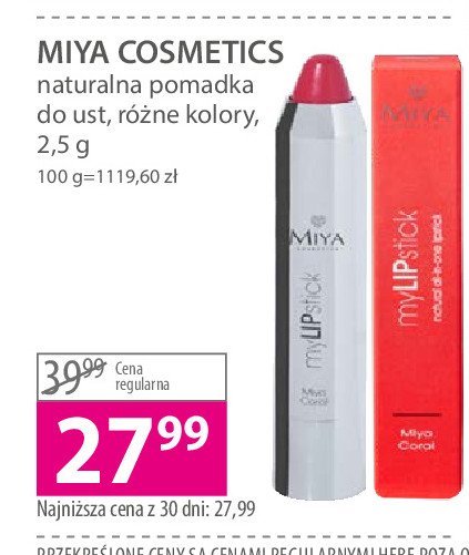 Szminka miya red Miya my lipstick Miya cosmetics promocja