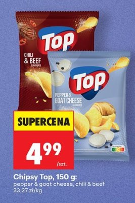 Chipsy Top pepper toast cheese, chili & beef promocja w Biedronka