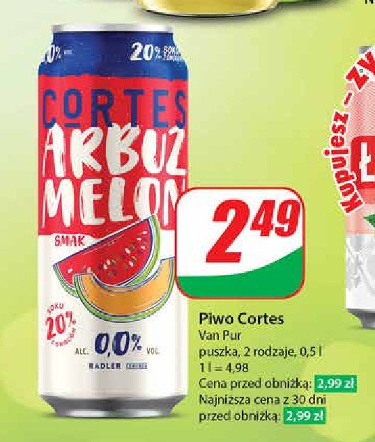 Piwo Cortes 0.0% arbuz melon promocja