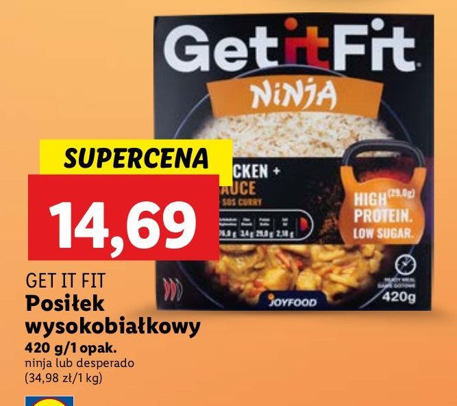 Danie wysokobiałkowe ninja Get it fit promocja w Lidl