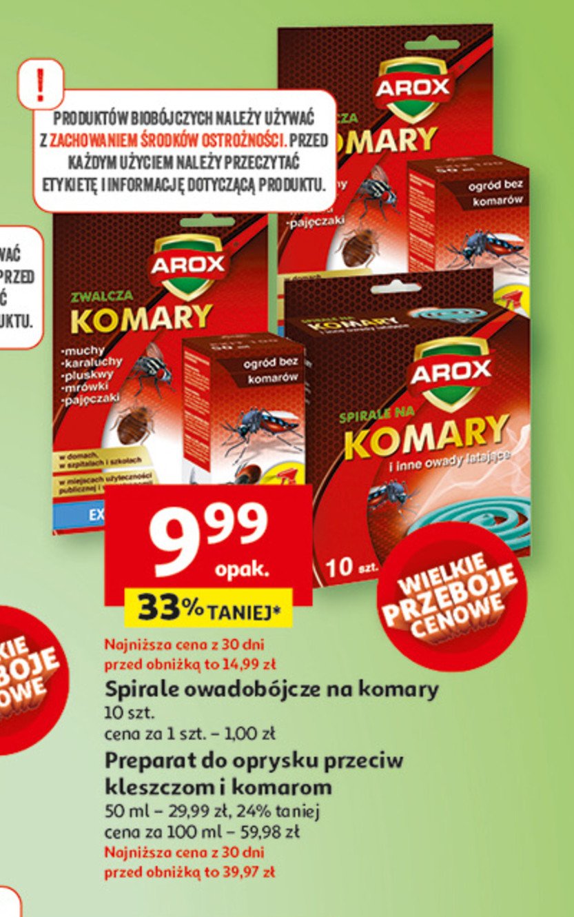 Płyn dla dzieci odstraszający komary i kleszcze Arox promocja w Auchan
