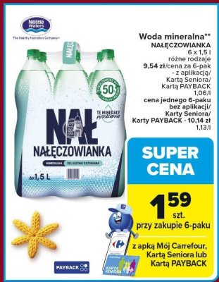 Woda mineralna 1,5 l promocja w Carrefour Market