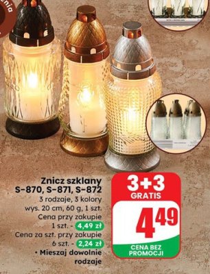 Znicz szklany S-870 promocja w Dino