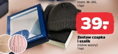 Zestaw czapka i szalik (różne wzory) promocja w Netto