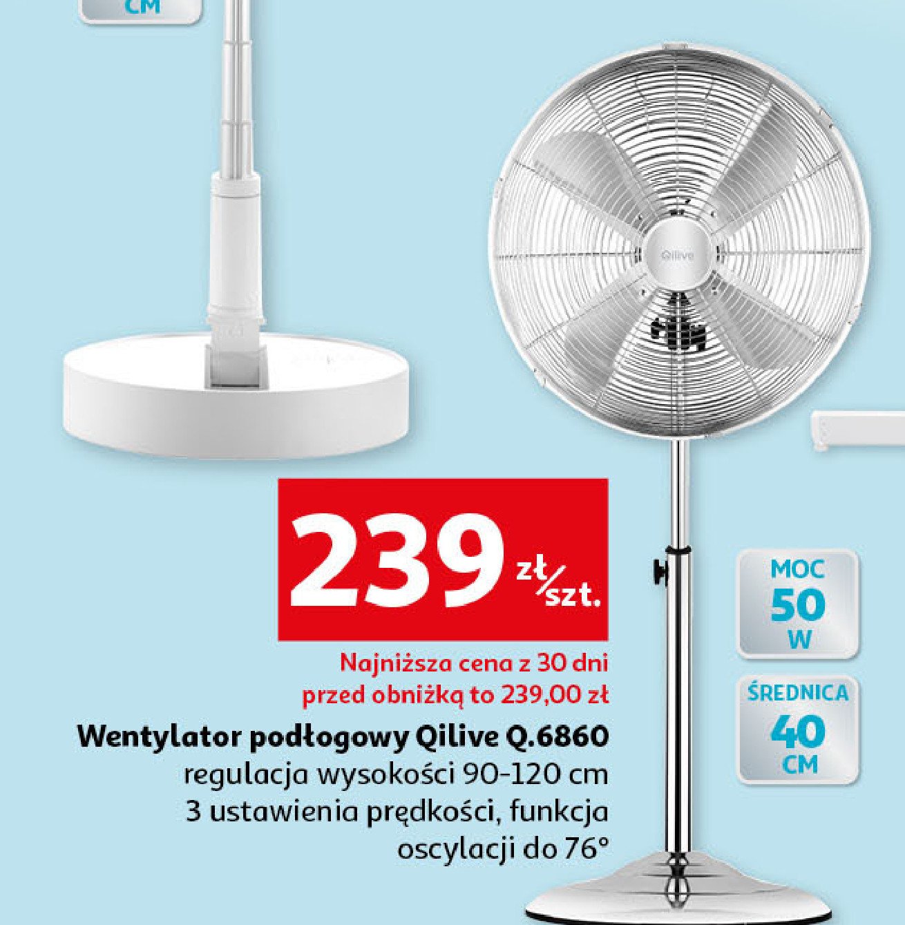 Wentylator pod艂ogowy q.6860 Qilive promocja