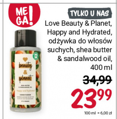 Odżywka myjąca do włosów Love beauty and planet shea butter & sandalwood oil promocja