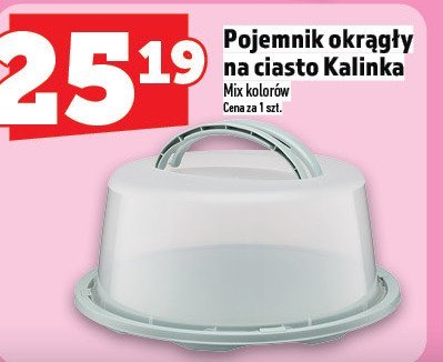 Pojemnik okrągły na ciasto Kalinka Mix kolorów promocja w TOPAZ
