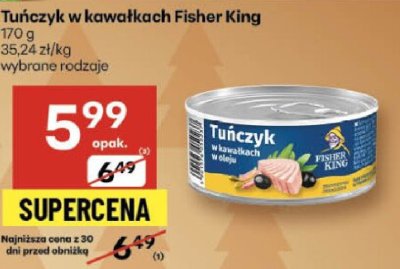 Tuńczyk w kawałkach Fisher King wybrane rodzaje promocja w Delikatesy Centrum