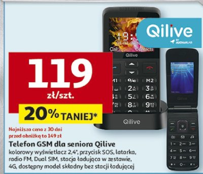 Telefon GSM dla seniora Qilive promocja w Auchan
