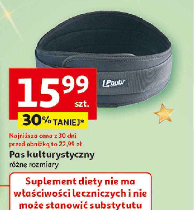 Pas kulturystyczny L'aubr sport promocja w Auchan