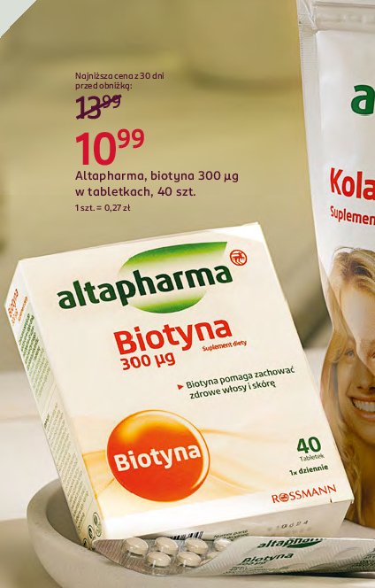 Suplement diety biotyna Altapharma promocja w Rossmann