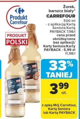 Żurek barszcz biały Carrefour promocja w Carrefour Market