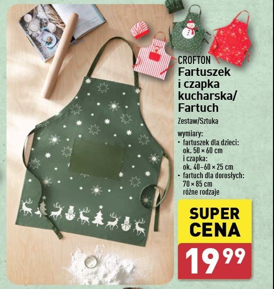 Fartuszek i czapka kucharska dla dzieci Crofton promocja w Aldi