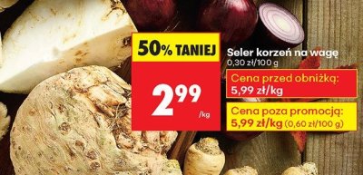 Seler korzeń na wagę promocja w Biedronka
