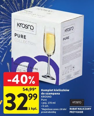 Kieliszki do szampana KROSNO Pure poj. 170 ml 6 szt. promocja w Intermarche