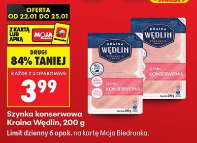 Szynka konserwowa Kraina Wedlin promocja w Biedronka