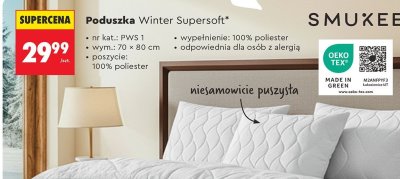 Poduszka Winter Supersoft SMUKEE, 70 × 80 cm promocja w Biedronka