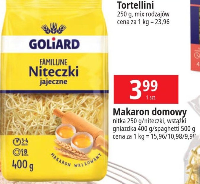 Makaron familijne gniazdka Goliard promocja