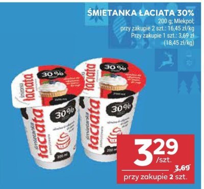 Śmietanka łaciata 30% Mlekpol promocja w Stokrotka