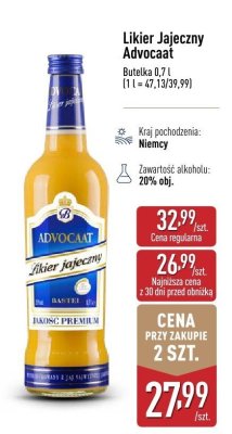 Likier jajeczny Advocaat promocja w Aldi