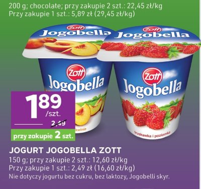 Jogurt Jogobella, różne rodzaje promocja w Stokrotka