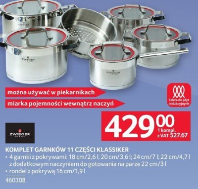 Komplet garnków 11 części Klassiker Zwieger promocja w Selgros