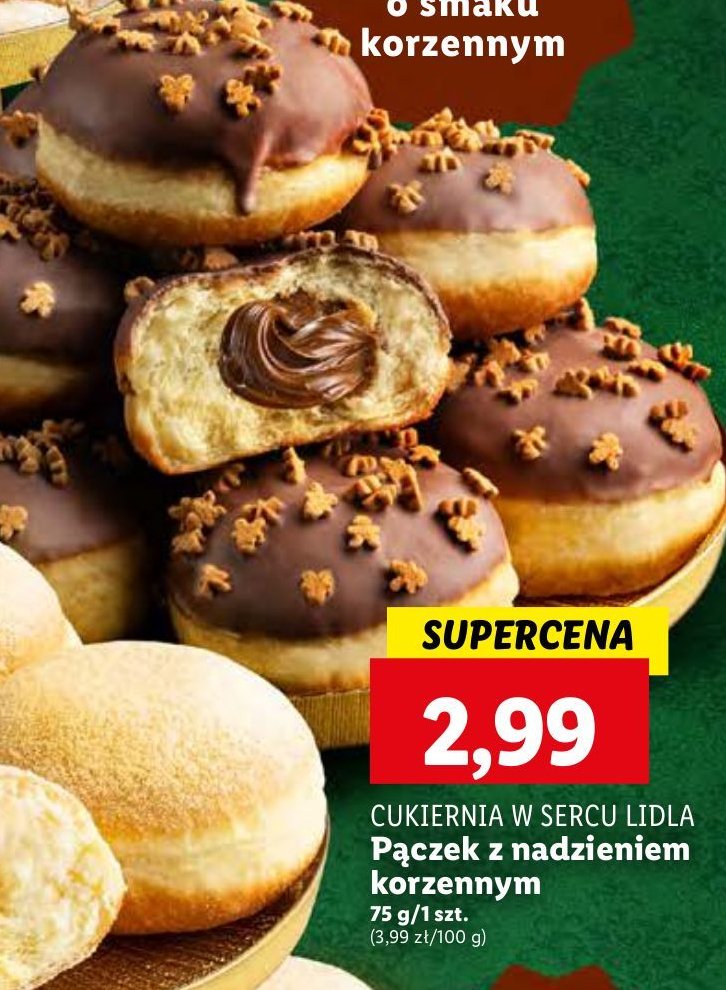 Pączek z nadzieniem o smaku korzennym Cukiernia lidla promocja w Lidl