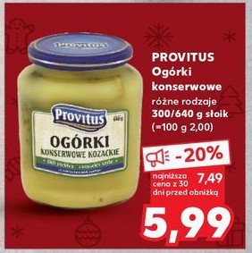 Ogórki konserwowe kozackie Provitus promocja w Kaufland