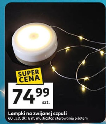 Lampki na zwijanej szpuli promocja w Auchan