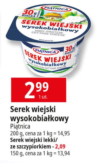 Serek lekki Piątnica serek wiejski promocja w Leclerc