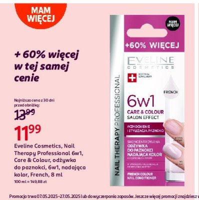 Od偶ywka do paznokci 6w1 care&colour nadaj膮ca kolor french Eveline nail therapy professional promocja