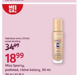 Podkład do twarzy 201 classic beige Miss sporty perfect to last 24h promocja w Rossmann