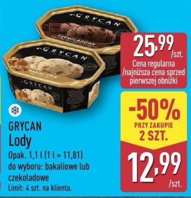 Lody GRYCAN promocja w Aldi