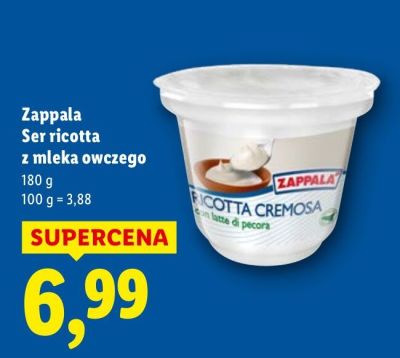 Ser ricotta z mleka owczego promocja w Lidl
