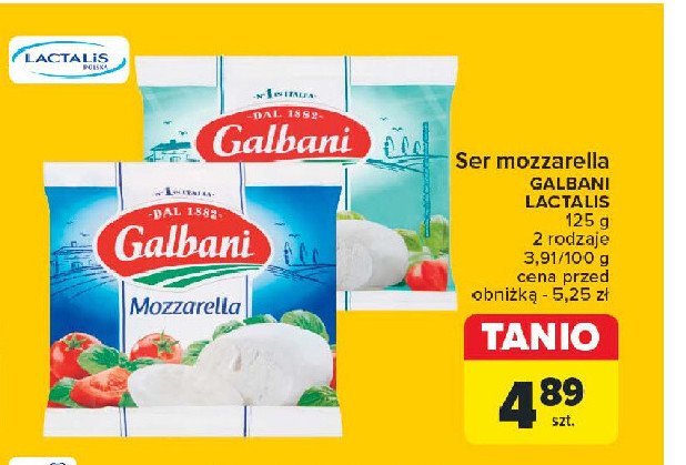 Ser mozzarella light Galbani promocja