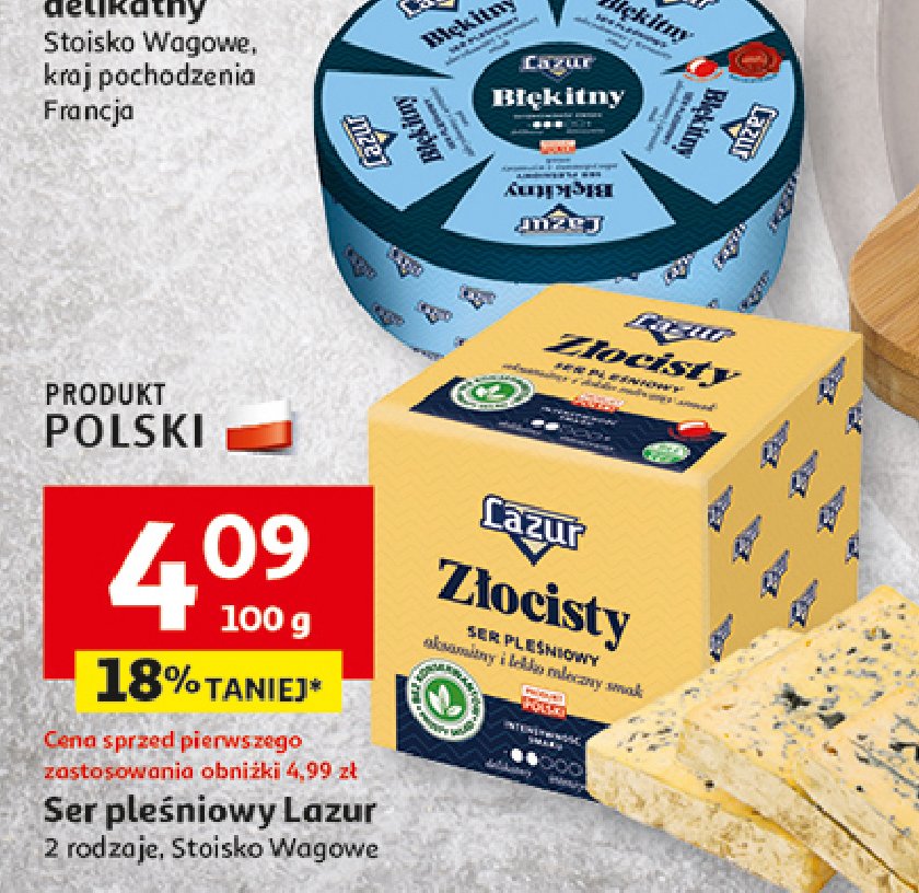 Ser błękitny Lazur promocja w Auchan