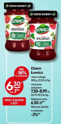 Dżem Łowicz różne rodzaje truskawkowy, malinowy promocja w Żabka