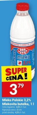 Mleko Polskie 3,2% Mlekovita butelka promocja w Twój Market