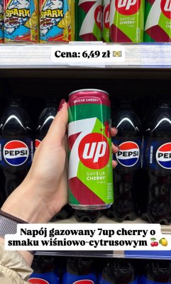 Napój gazowany 7up cherry o smaku wiśniowo-cytrуnowym promocja w Intermarche