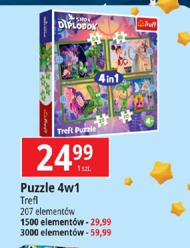 Puzzle 4w1 diplodok Trefl promocja