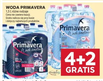 Woda Primavera różne rodzaje promocja w Stokrotka