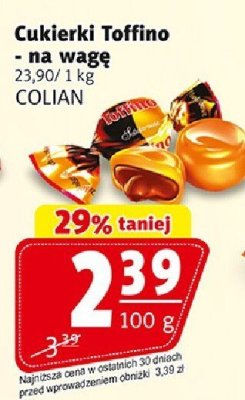 Cukierki Toffino c na wagę COLIAN promocja w Prim Market
