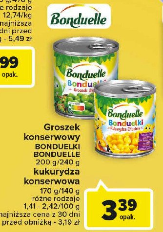 Kukurydza złocista Bonduelle bonduelki promocja w Carrefour