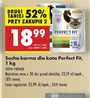 Karma dla kota sensitive 1+ Perfect fit promocja