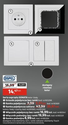 Włącznik podwójny bez ramki Ospel SONATA promocja w Leroy Merlin