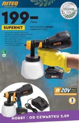 Pistolet natryskowy Niteo tools promocja