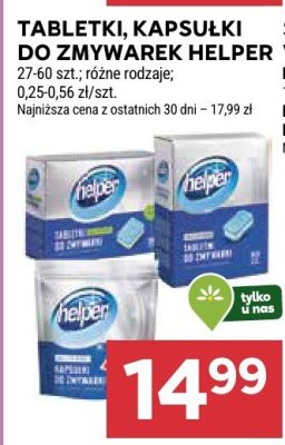 Tabletki, kapsułki do zmywarek Helper promocja w Stokrotka