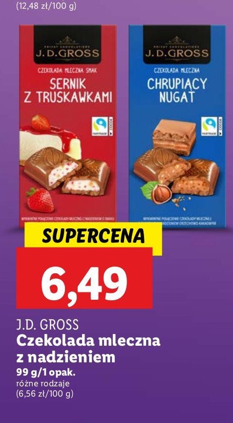 Czekolada sernik z truskawkami J.d.gross promocja